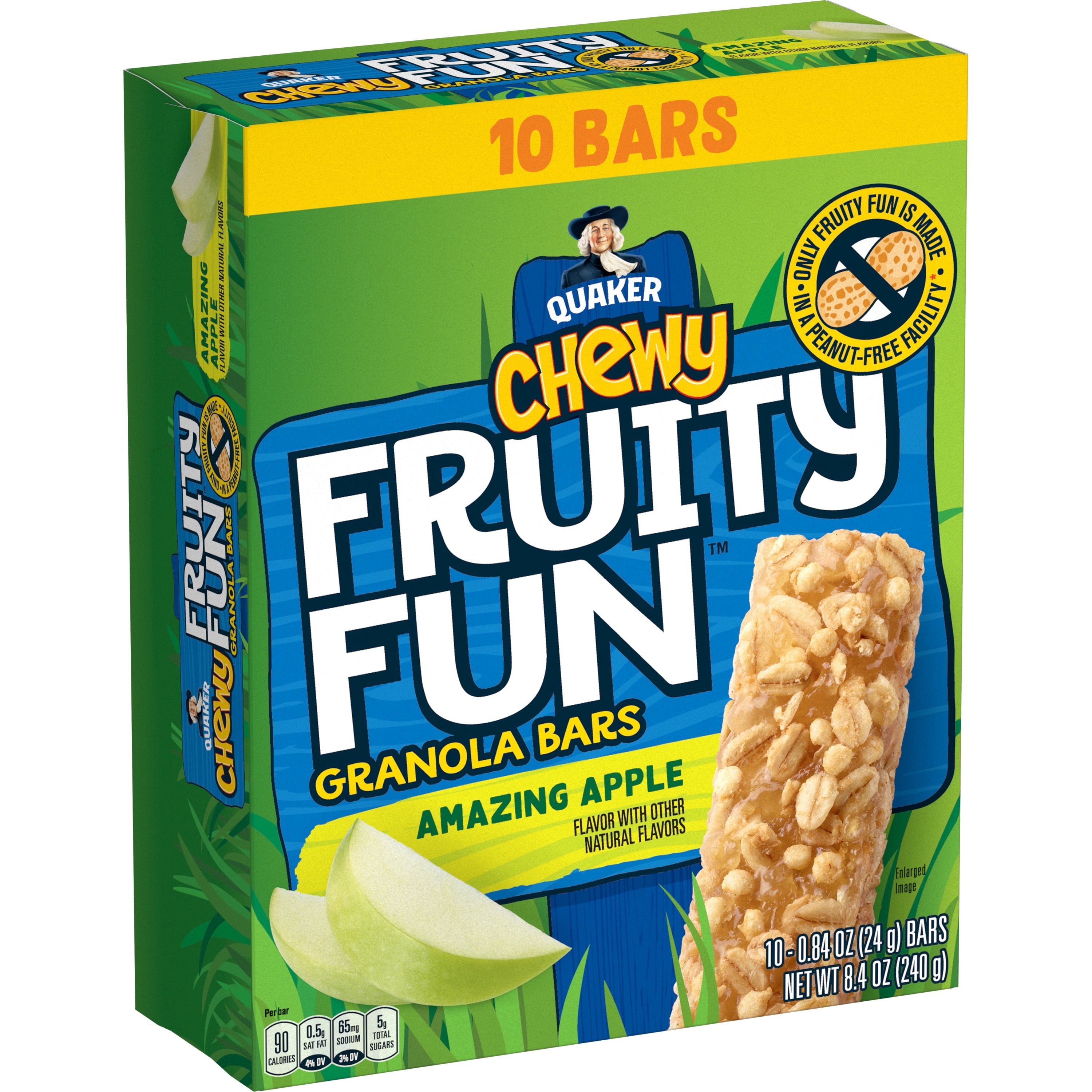 Quaker Chewy Fruit Fun Granola Bars Amazing Apple Flavor 0.84 oz 10 Count