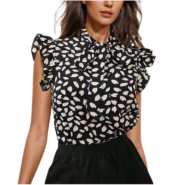 Camisetas de Manga Corta de Verano para las Mujeres, Estampado Cuello en V, Camiseta de Manga Corta para las Mujeres