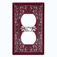 thumbnail image 2 of Metal Light Switch Plate Cover Elegant Starry Night Maroon Green Frame FRA030, 2 of 13
