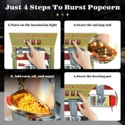 Chicdaze Popcorn Machine with 12 oz Kettle, Makes up to 48 Cups, Vintage-Style Popper with Cart on Wheels for Home