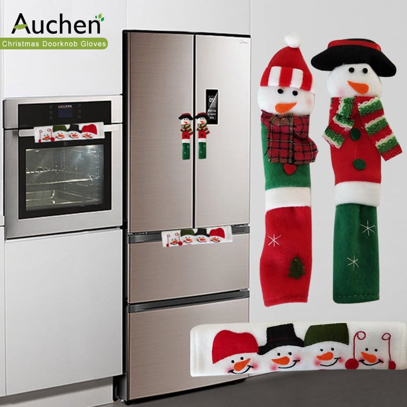 2 Sets Christmas Refrigerator Decorations Reflective Santa Snowman Magnets Xmas Holiday Garage Fridge Kitchen Cute Funny Decor 