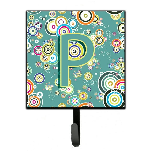 Letter P Circle Circle Teal Initial Alphabet Leash or Key Holder