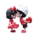 thumbnail image 2 of Car Decoration Cute Couple Office Decoration, metal rolling cart, wooden base, 2-tier design, foldable, portable, modern home decor, stylish office accessory, for bedroom, 2 of 8