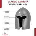 thumbnail image 3 of Armory Replicas Premium Italian Medieval Helmets  Barbuta Helm Visor Lock, Leather Lining & Reinforced Eye Openings, 3 of 7