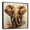 thumbnail image 2 of Designart "Graceful Elephant Portraiture" Animals Elephant Floater Framed Canvas Wall Art, 2 of 5