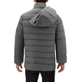 thumbnail image 3 of Men’s Heavyweight Insulated Microfiber Removable Hood Quilted Zip Puffer Jacket (Charcoal, XL), 3 of 5