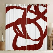 Stripe Line Curtains for Bedroom Living Room (2 Panels, 42 x 63 Inch) Kids Geometric 30%-50% Blackout Curtains Red and White Darkening Drapes Abstract Window Treatments Modern Art