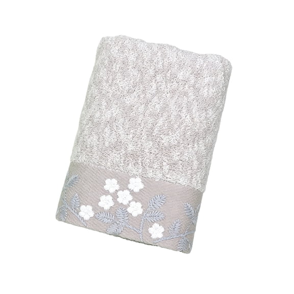 Btomtd Soft Floral Embroidered Towels, Cotton Body-Friendly Soft Absorbent Bath Towels, Face and Hand Towels for Home Bathroom, Size 27.5" x 13.4", Khaki