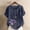Navy, variant on Womens Floral Print Blouse Short Sleeve Loose Fit Top with Side Buttons, Black Plus Size Casual Shirt with Back Drawstring,Size 5XL