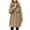 Khaki, variant on AOOCHASLIY 2023 Women Winter Coat Women Warm Pocket Coat Turn Down Collar Long Jacket Winter Down Parkas