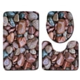 thumbnail image 1 of Juego de alfombras de baño con estampado de piedra 3D, alfombrillas de baño antideslizantes, alfombrillas decorativas para asiento de inodoro, alfombra 3 piezas Eigraketly JJ25267-05, 1 of 5