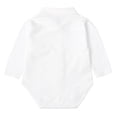 thumbnail image 5 of mgoYE Infant Baby Boy Formal Dress Shirt Bodysuit Long Sleeve Button Up One-Piece Collar Romper Jumpsuit Wedding Party(White,6-9 Months), 5 of 7