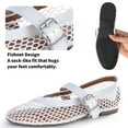 thumbnail image 5 of CHICVOMEY Mesh Mary Jane Shoes for Women Breathable Ballet Flats with Buckle Fashion Fishnet Flats for Women Casual & Work Fashion Flats, 5 of 8