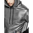 thumbnail image 4 of GUESS Mens Logan Thermal Hoodie Sweatshirt, Grey, Medium, 4 of 4