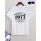 thumbnail image 3 of Men's "1977" T-shirt, Round Neck Tee Casual Clothing, Spring and Summer, 3 of 8