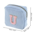 thumbnail image 2 of Unique Bargains 1 Pc Letter U Pattern Makeup Bag for Travel Blue Corduroy, 2 of 6
