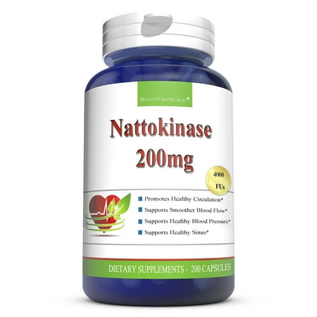 Nattokinase Supplement 200 Capsules 200 mg Natto Capsules - 4000 FU Pure Nattokinase Natural Blood Thinner by (Best Natural Blood Thinner)