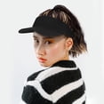 thumbnail image 4 of Gorra de béisbol con cola de caballo rizada: Peluca elegante para mujer - Cola de caballo alta con visera para uso diario y fiestas. Peluca sintética., 4 of 6