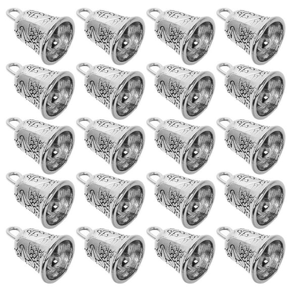 30 Pcs DIY Bell Decoration Christmas Tree Ornaments Jingle Silver