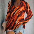 thumbnail image 2 of LYWC Unique Tiger Skin - 1179 Long Sleeve Shirts For Women Oversized Tshirts Tops Tees Fall T-Shirts V Neck, 2 of 7