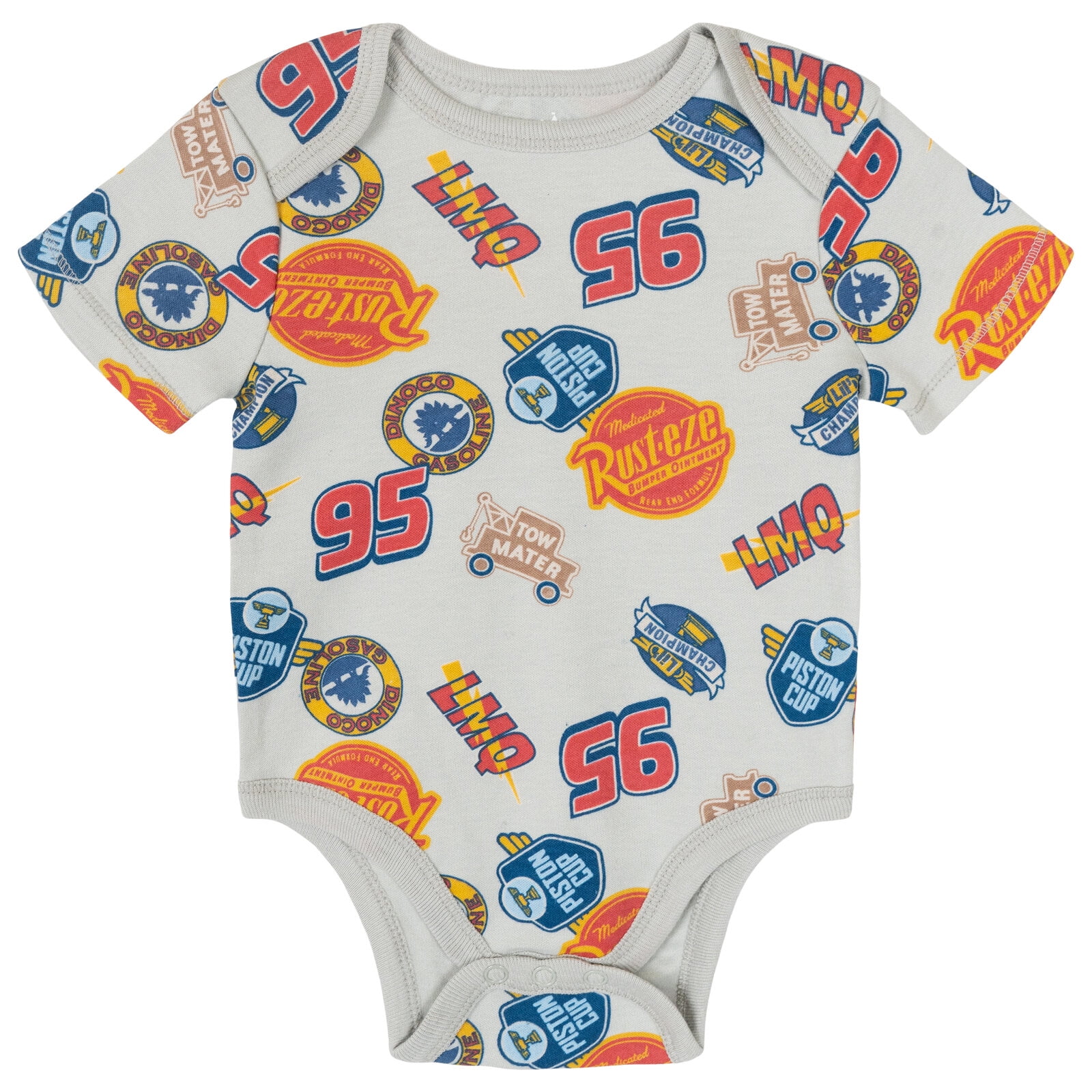 Disney Cars Baby Boys' 5-Pack One Piece Bodysuits McQueen Mater Multi