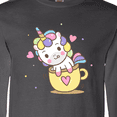 thumbnail image 4 of Inktastic Teacup Unicorn Long Sleeve T-Shirt, 4 of 5