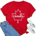 thumbnail image 4 of Baycosin Womens Canada Shirts Canada Day Flag Short Sleeve Maple Leaf Tee Top, 4 of 4