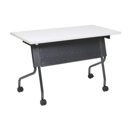 Office Star Products Training Table 5' 60 X 24 Maple Top Titanium Frame Kd