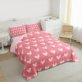 thumbnail image 3 of Manfei Girls Pink White Full Size Comforter Sets,Cartoon Loves Print Bedding Comforter Set,Romantic Theme Bedding Sets For Kids,Microfiber Bedroom Decor Reversible,3-Piece, 3 of 8