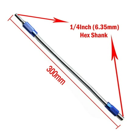 

300mm 6.35mm Hex Flexible Shaft Extension Rod Screwdriver Bits Extend Bar