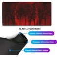 thumbnail image 2 of Large Moon and Trees Gaming Mouse Pad XXL Extended Red Non-Slip Rubber Desk Pads Black Stitched Edges Long Mousepad Desktop Office Keyboard Mouse Mat(Size:35.4x15.7in), 2 of 6
