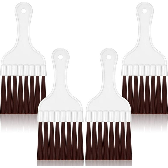 4 Packs Coil Brush Air Conditioner Condenser Refrigerator Cleaning HVAC Coil Cleaner Small Plastic Whisk Brush (Brown)