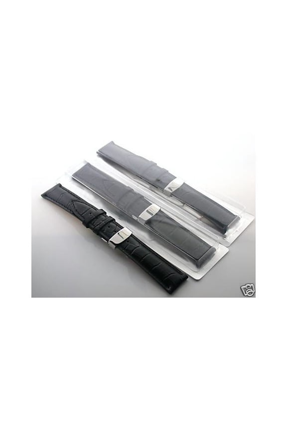 3 PCS 20MM LEATHER WATCH DEPLOYMENT STRAP FOR OMEGA BLACK