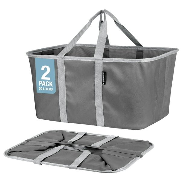 Bolsa de lavandería CleverMade plegable, 50 litros (13 galones), paquete de 2