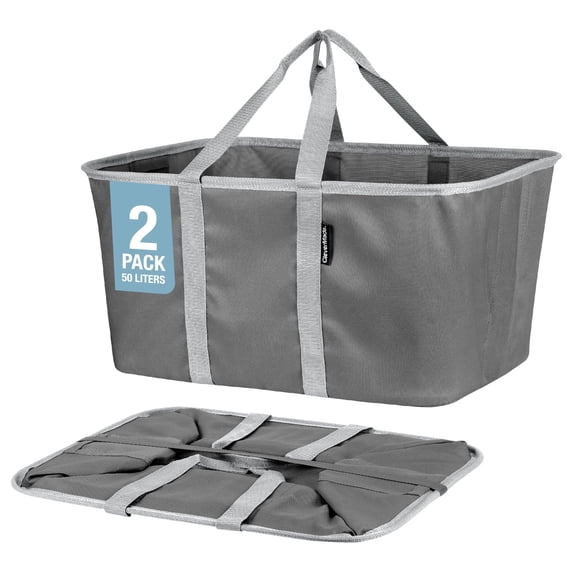 Bolsa de lavandería CleverMade plegable, 50 litros (13 galones), paquete de 2