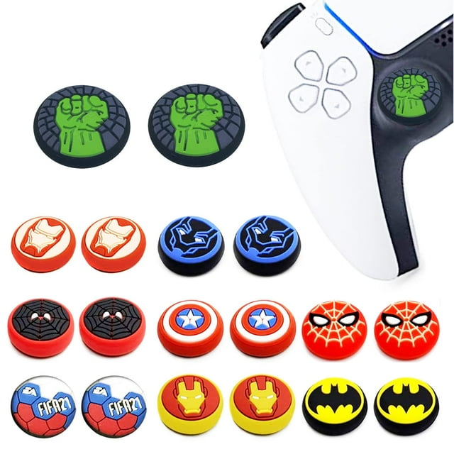 Hweilai 18 Pcs Capuchon de Joystick Analogique, Protection Antidérapante en Silicone pour Manettes de Jeu Sans Fil PS5/PS4/Xbox one/360/NS PRO (C)