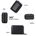 thumbnail image 5 of Small Genuine Leather Wallet For Women, Rfid Blocking Credit Card Holder(Black), 5 of 6