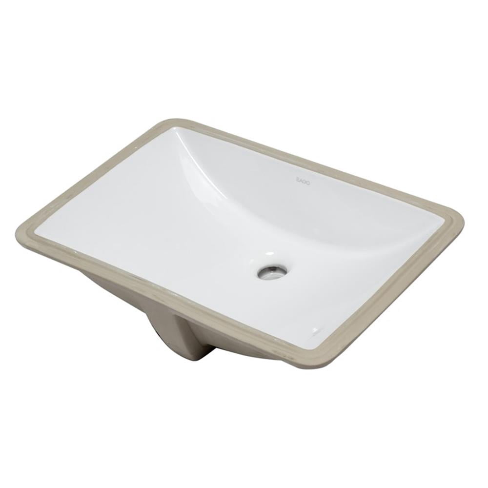 Pemberly Row White Ceramic 22"x15" Undermount Rectangular Bathroom Sink