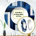 thumbnail image 3 of Designart "Sapphire Symmetry in Blue and White I" Abstract Shapes Round Mirror Wall Decor Modern - Large Blue Round Office Mirror - Round Mirror - 23" x 23", 3 of 6