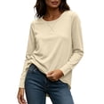 thumbnail image 2 of AloohaidyvioNo Boundaries Womens Long Sleeve Tops Lightweight Basic Tee Fall Soft Crewneck Shirts, 2 of 7