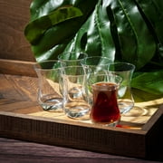 LAV Classic Turkish Tea Glasses for Hot Beverages, Heavy Base 5.5oz, Set of 6