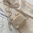 thumbnail image 4 of Bolso Tejido de Paja Lindo Ins Mensajero de Un Hombro Blanco, 4 of 5