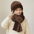 thumbnail image 5 of 4 To 10 Years Old Children Winter Hat Scarf And Gloves Three Piece Outdoor Warm And Knitted Woolen Hat Size One Size, 5 of 5