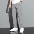 thumbnail image 6 of TNOBHG Men Casual Trousers Men's Casual Trousers Solid Color Regular Fit Summer Thin Breathable Reinforced Pocket Mid Waist Soft Fabric Quick Dry Straight, 6 of 8