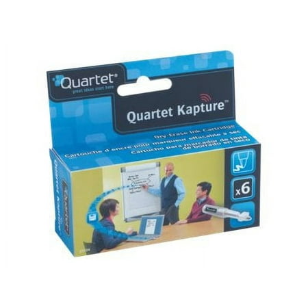 Quartet Kapture Dry-Erase Ink Cartridges - Pen refill cartridge - black (pack of 6) - for Quartet Kapture Digital Pen; Digital Flipchart Office Kit, Premium Kit, Starter Kit