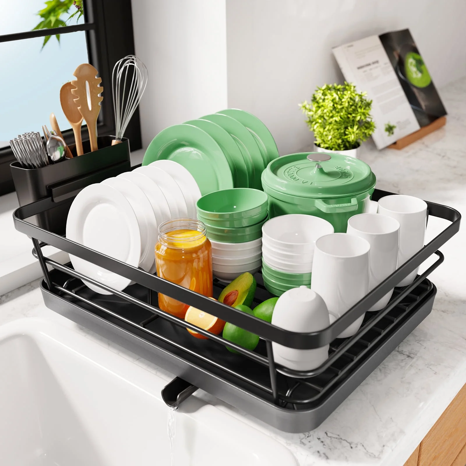 Sakugi Dish Drying Rack, Compact Dish Racks for Kitchen Counter ...