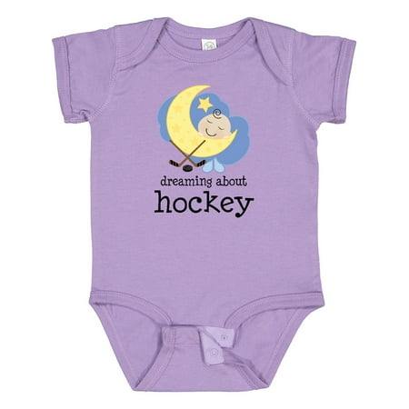 

Inktastic Dreaming About Hockey Gift Baby Boy or Baby Girl Bodysuit