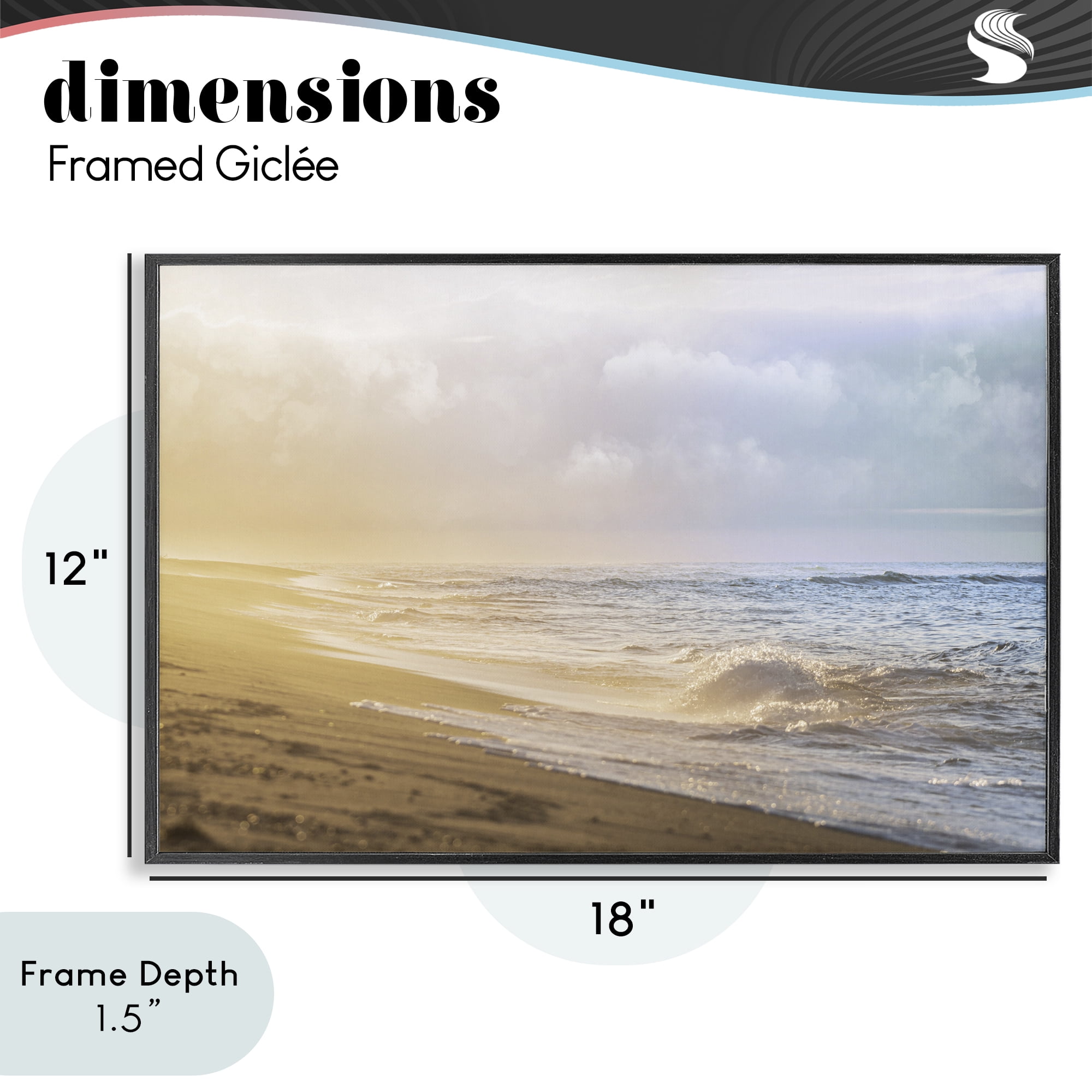 Stupell Industries Gentle Seaside Breeze Black Framed Giclee Art, design by Marcus Prime