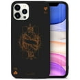 thumbnail image 1 of Case Yard Wooden Case for iPhone-12/12-Pro Soft TPU Silicone cover Slim Fit Shockproof Wood Protective Phone Cover for Girls Boys Men and Women Supports Wireless Charging King of Hearts Design, 1 of 7