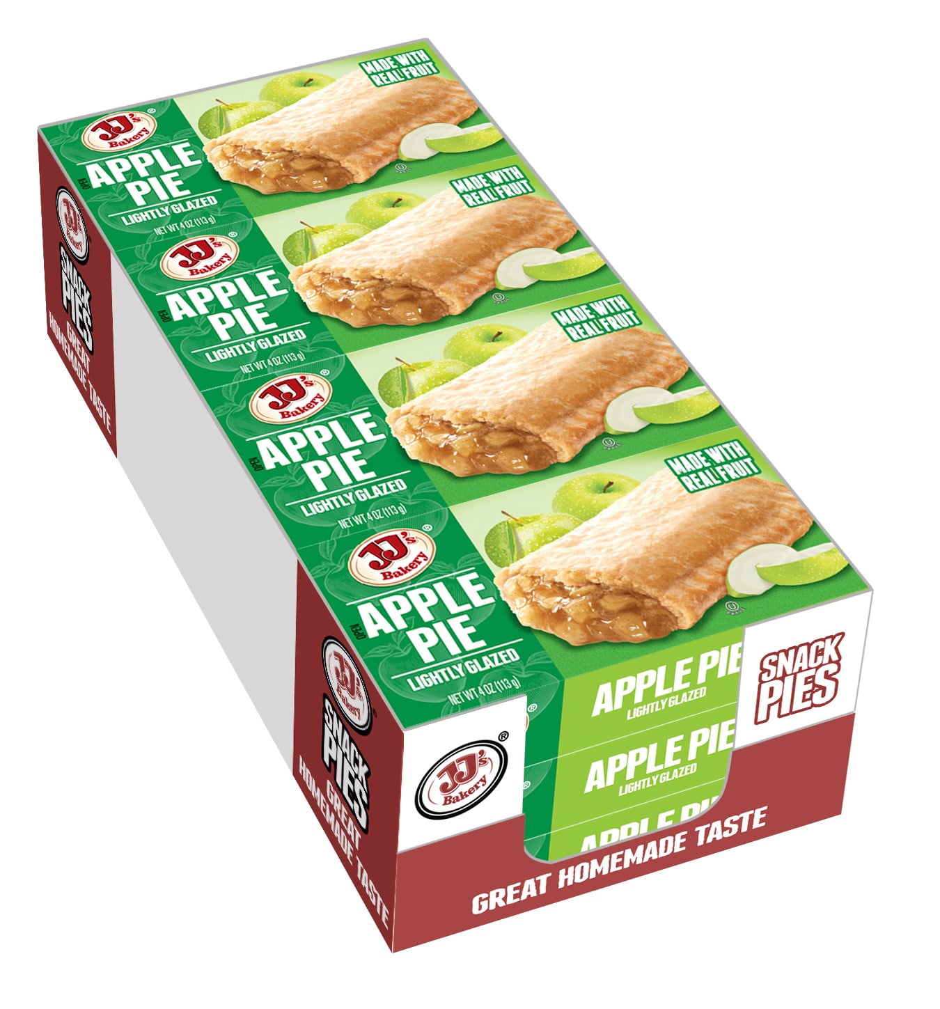 JJ's Bakery Apple Pie, Ready-to-Eat Boxed Snack with Apple Filling, 4 oz